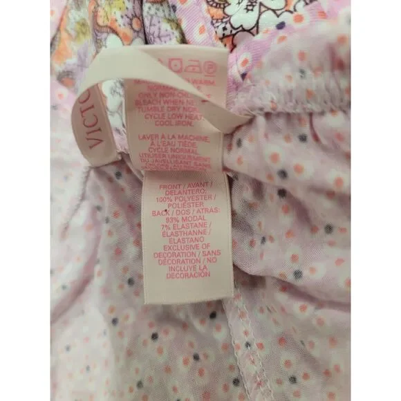 Victorias Secret Pink Intimate Satin floral Short Romper S Med Lingerie Playsuit - Picture 6 of 8